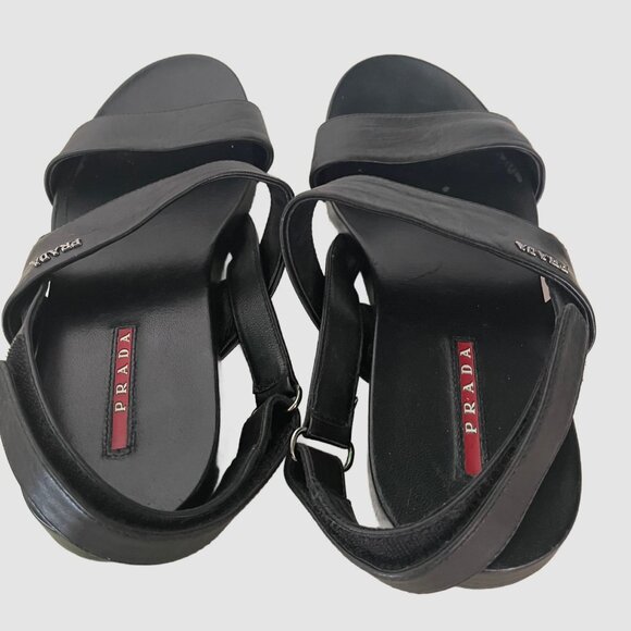 Classic Prada Flat Sandal in Black - Picture 3 of 8
